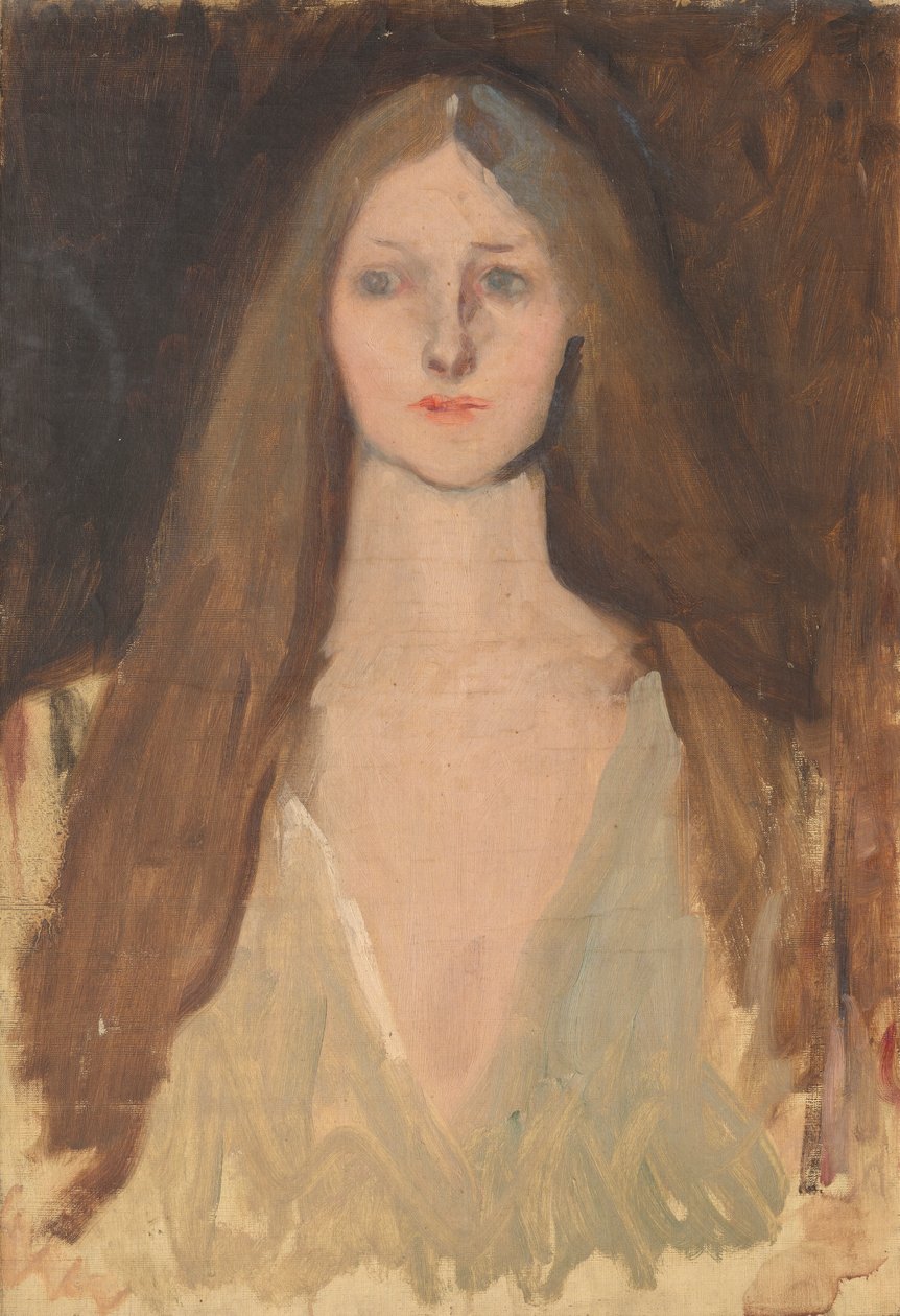 Figurstudie af Ophelia, til The Play Scene in Hamlet, Act III, Scene II af Edwin Austin Abbey