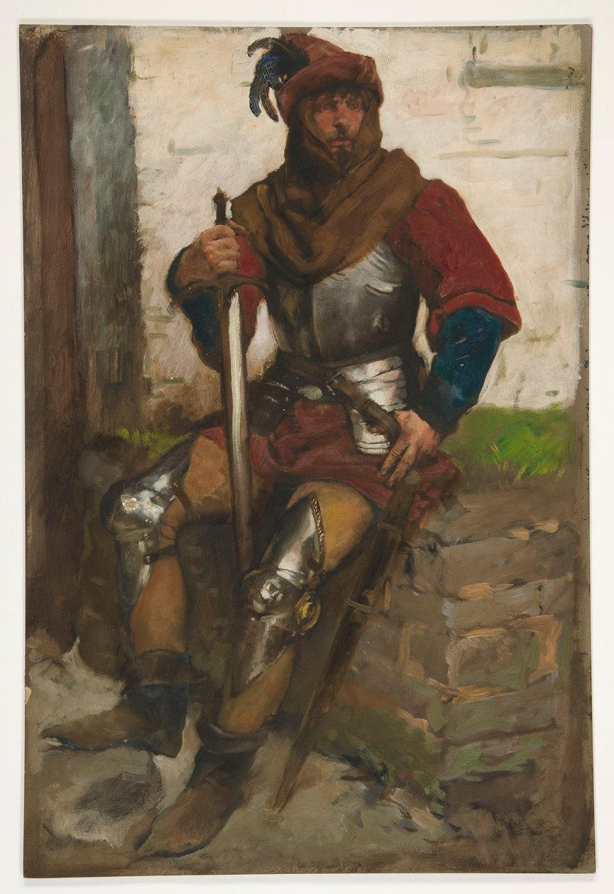 Figurstudie af en ridder af Edwin Austin Abbey