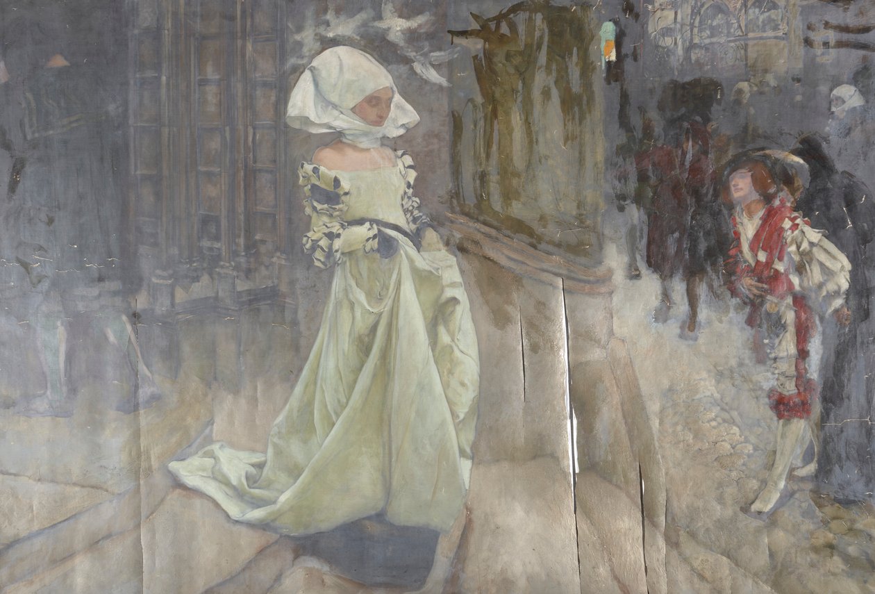 Figurstudie, muligvis for Margaret og Faust af Edwin Austin Abbey