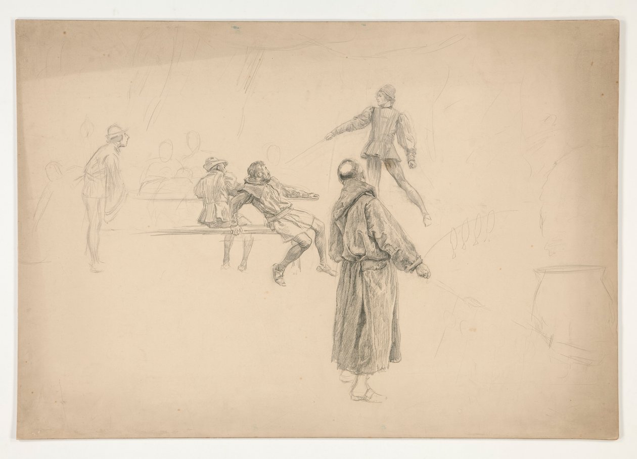 Figurtegning af Edwin Austin Abbey