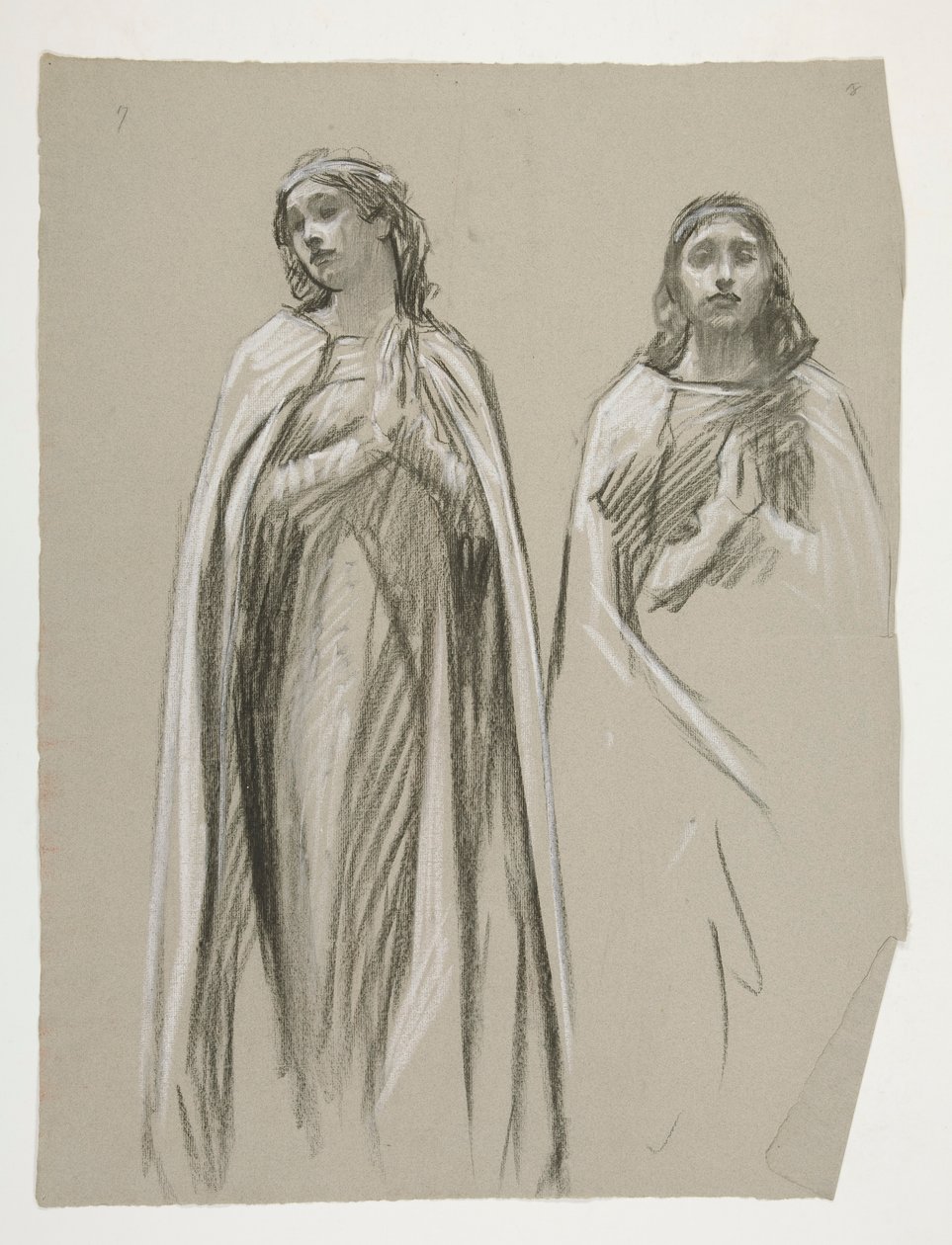 Figurstudier til The Golden Tree(?), fra The Quest of the Holy Grail (en serie på femten malerier til Boston Public Library, færdiggjort i 1901) af Edwin Austin Abbey