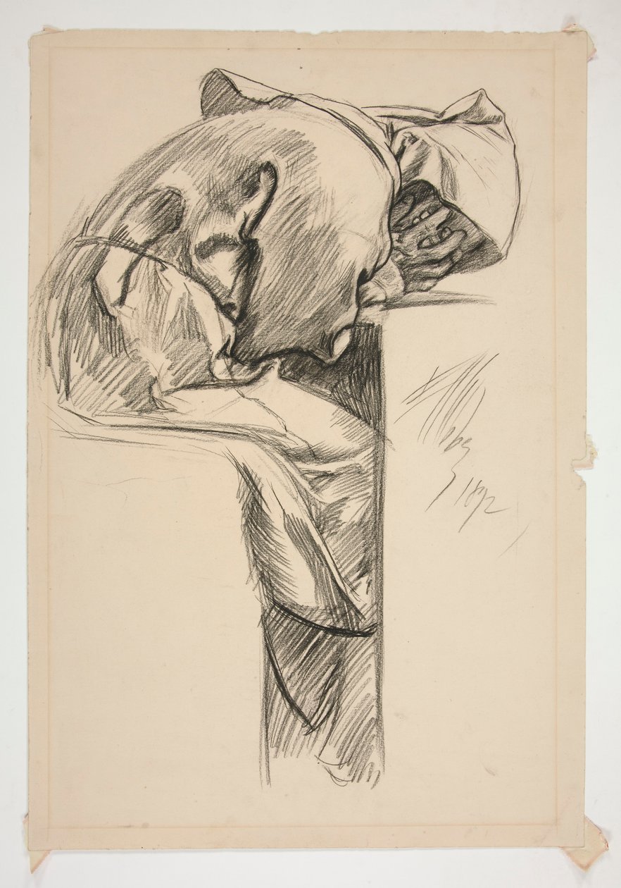 Figurstudie for af Edwin Austin Abbey