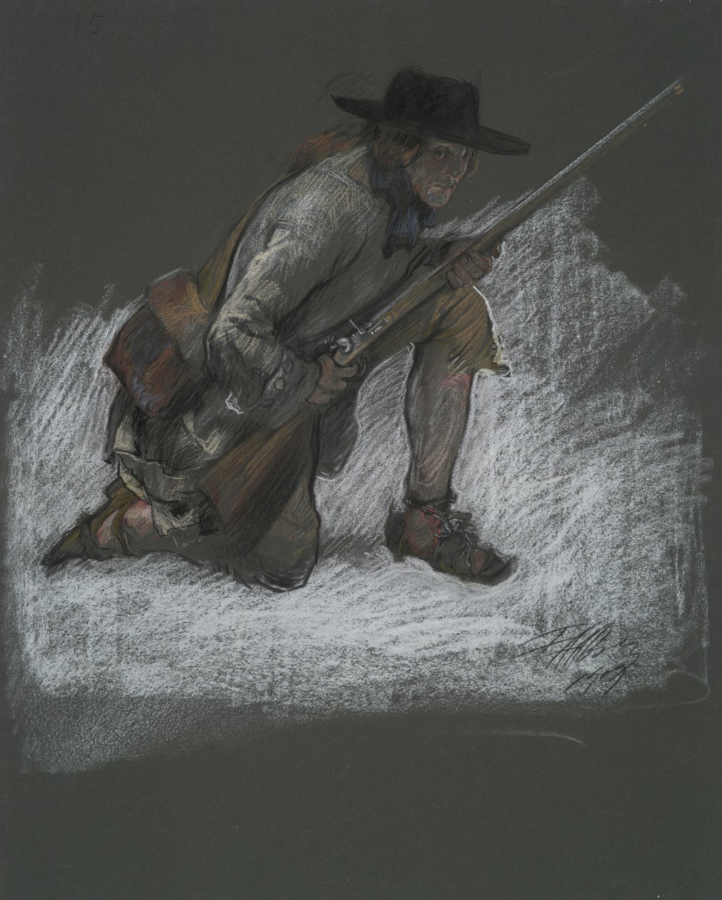 Figurstudie for af Edwin Austin Abbey
