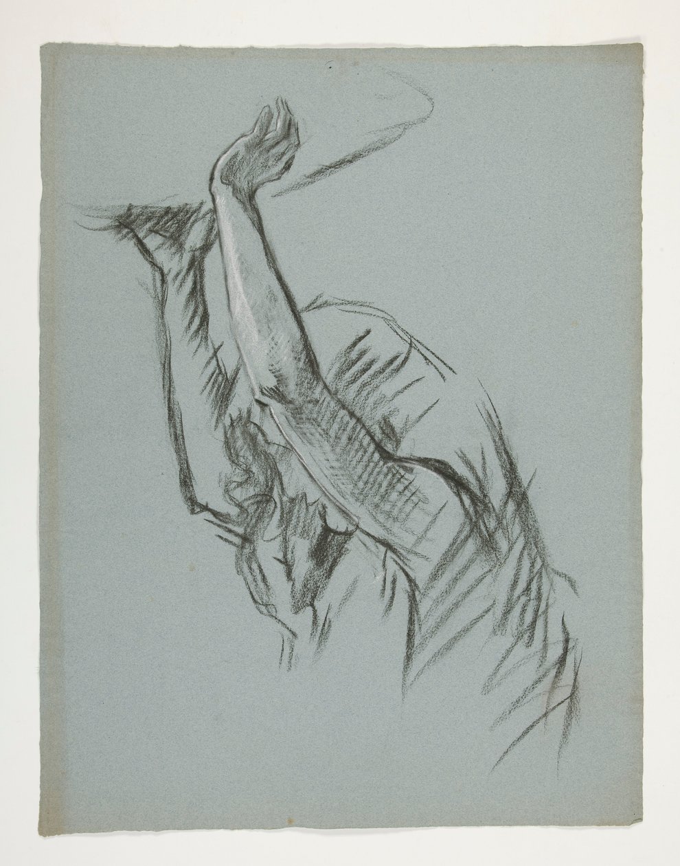 Figurstudie for Castle of the Grail, fra The Quest of the Holy Grail (en serie på 15 malerier til Boston Public Library, færdiggjort i 1901) af Edwin Austin Abbey