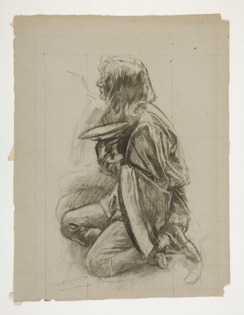 Figurstudie for kong Arthur af Edwin Austin Abbey