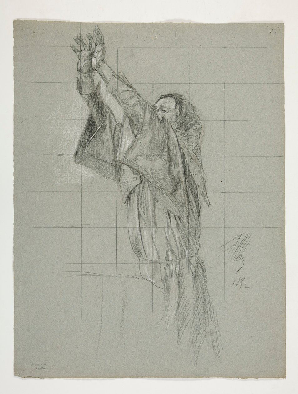 Figurstudie for kong Arthur af Edwin Austin Abbey