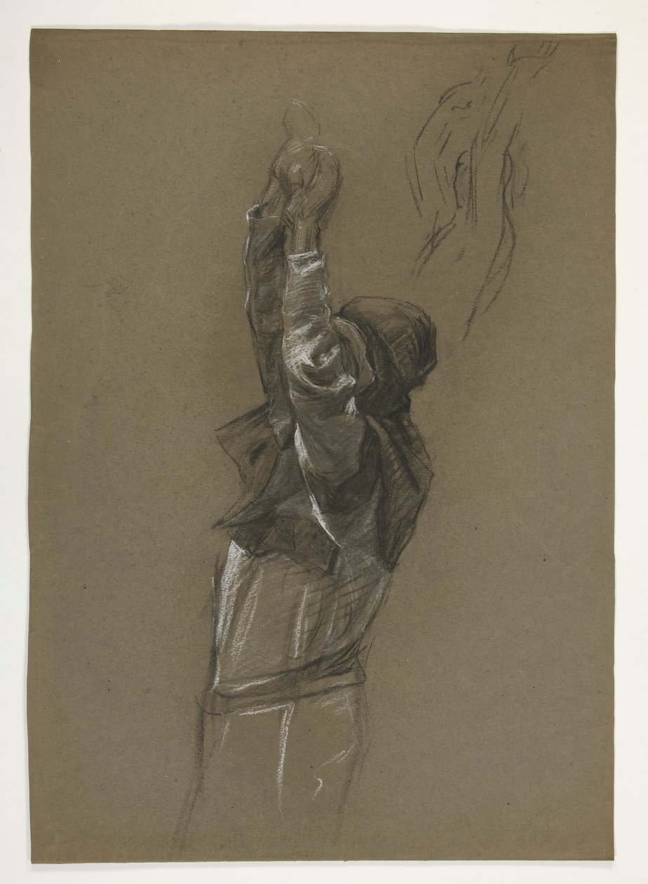 Figurstudie for kong Arthur af Edwin Austin Abbey