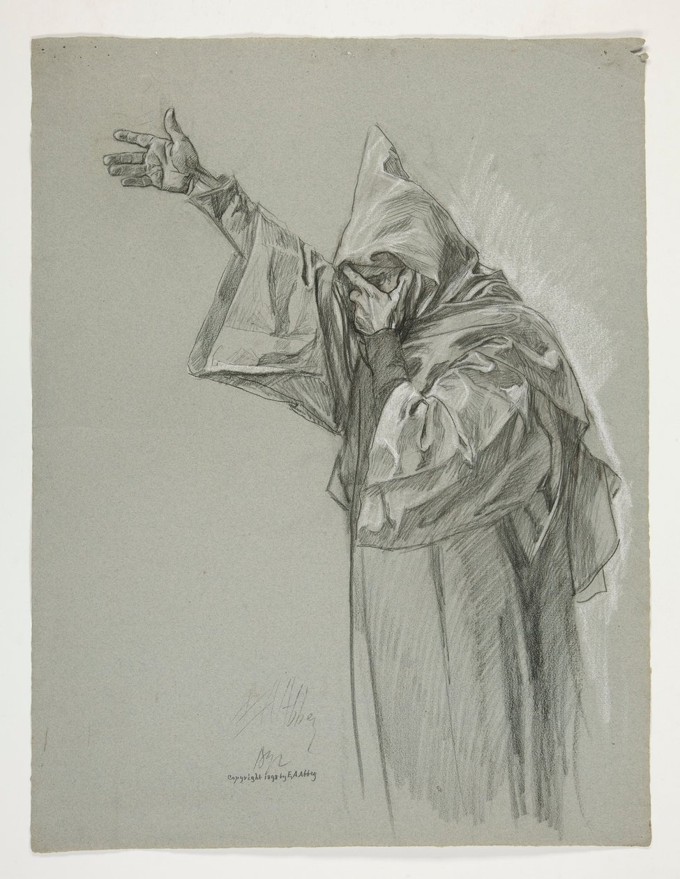 Figurstudie for kong Arthur af Edwin Austin Abbey