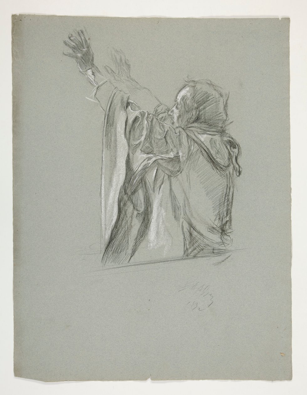 Figurstudie for kong Arthur af Edwin Austin Abbey