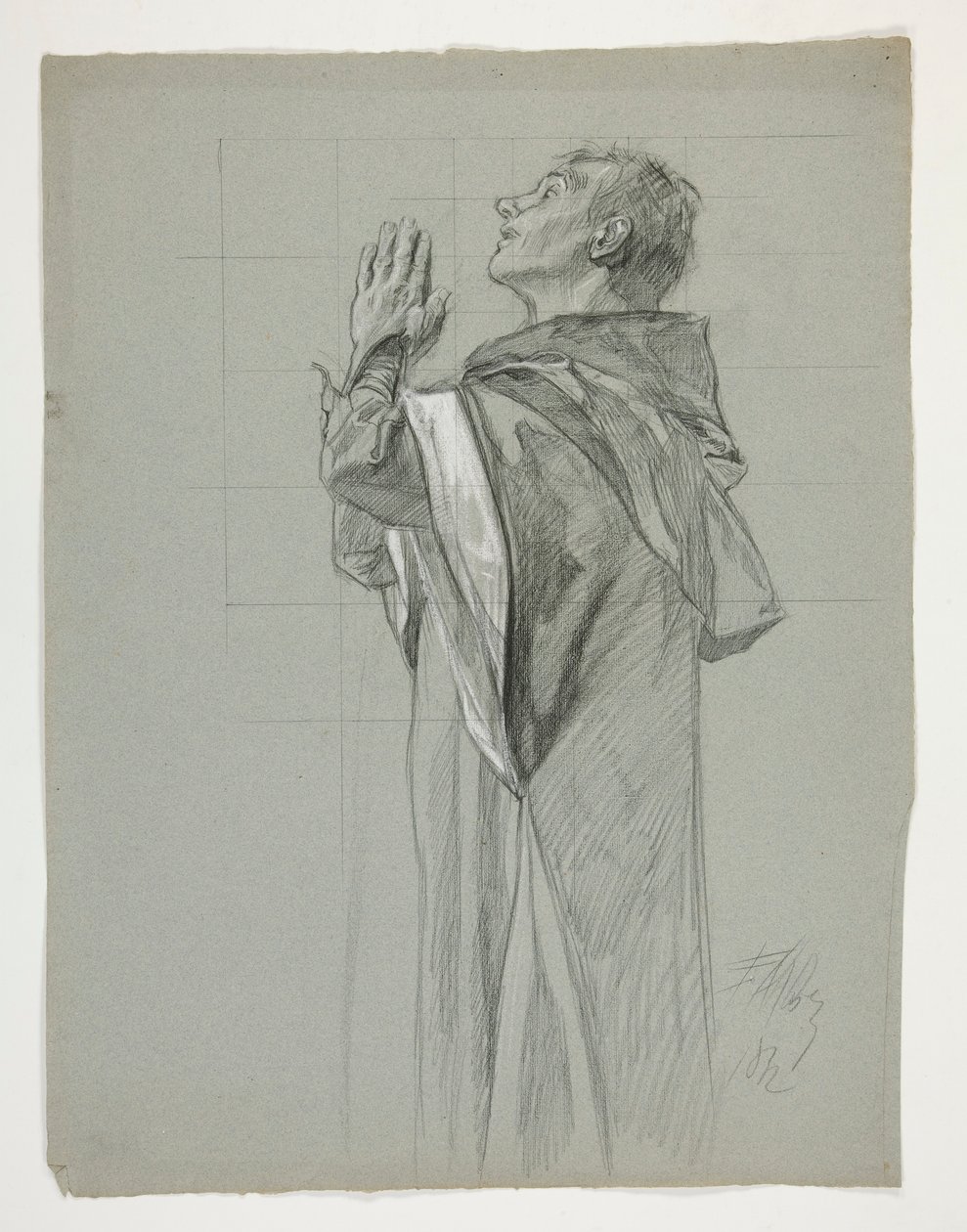 Figurstudie for kong Arthur af Edwin Austin Abbey