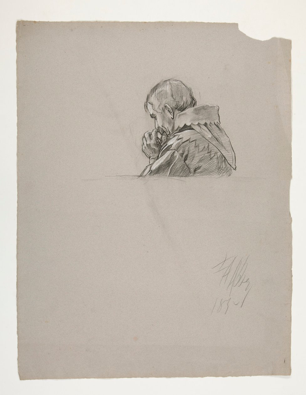 Figurstudie for kong Arthur af Edwin Austin Abbey