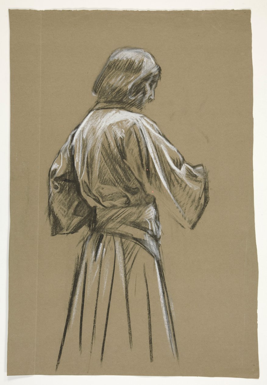 Figurstudie for kong Arthur af Edwin Austin Abbey