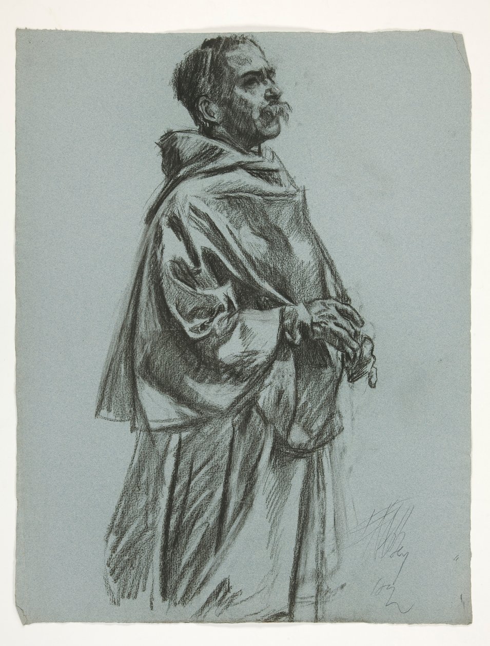 Figurstudie for kong Arthur af Edwin Austin Abbey