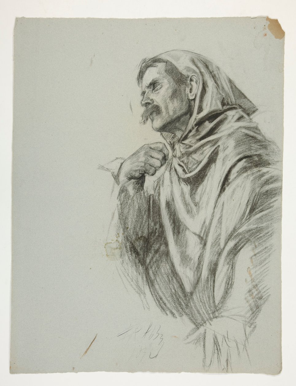 Figurstudie for kong Arthur af Edwin Austin Abbey