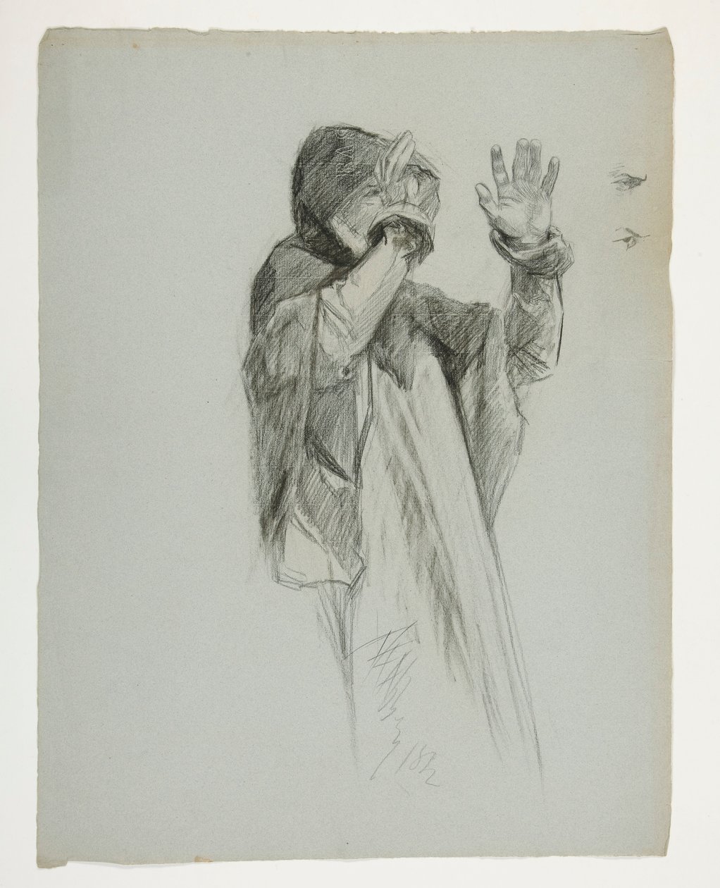Figurstudie for kong Arthur af Edwin Austin Abbey