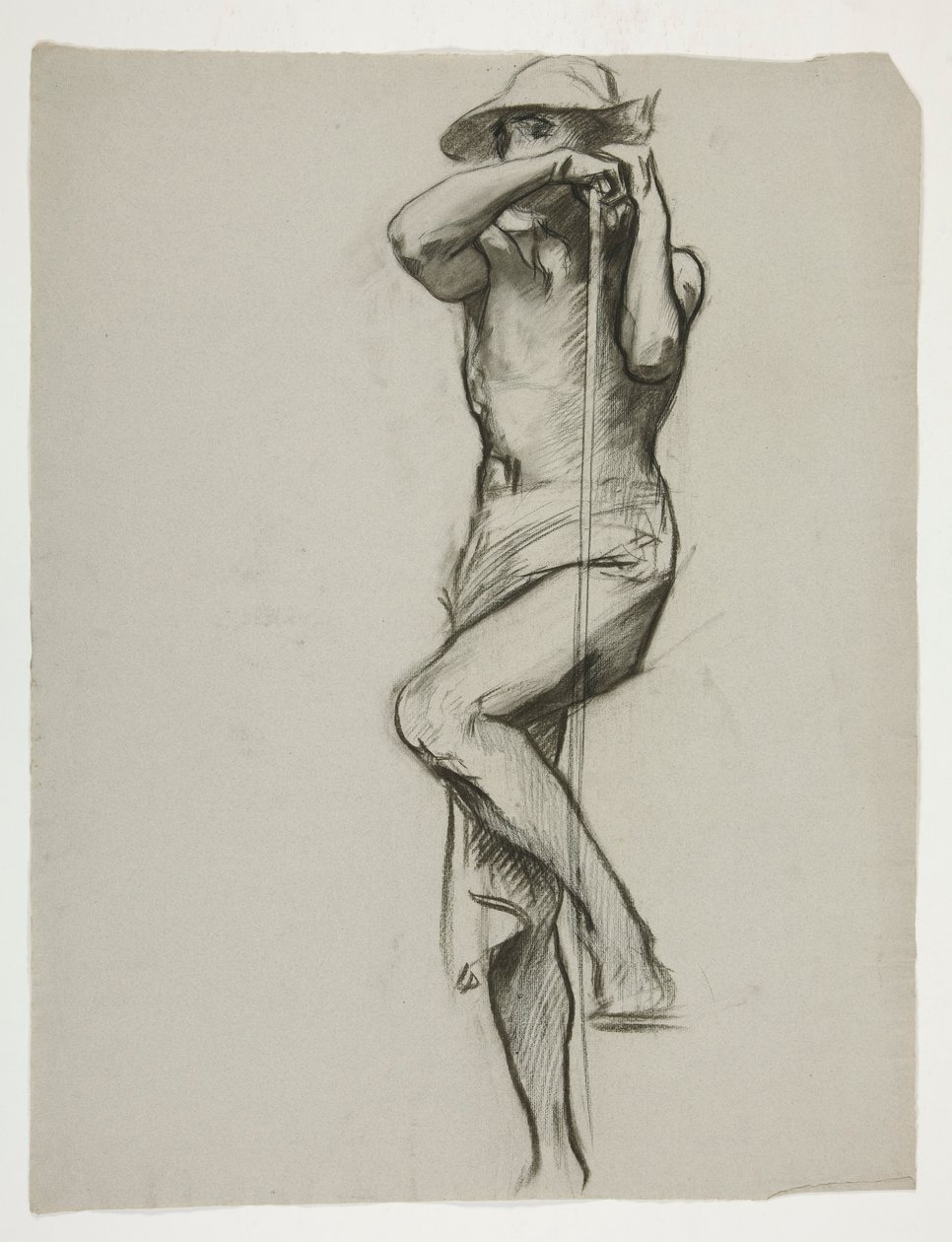 Figurstudie for The Spirit of Vulcan, Genius of the Workers in Iron and Steel, capitol rotunda, Harrisburg, Pennsylvania af Edwin Austin Abbey