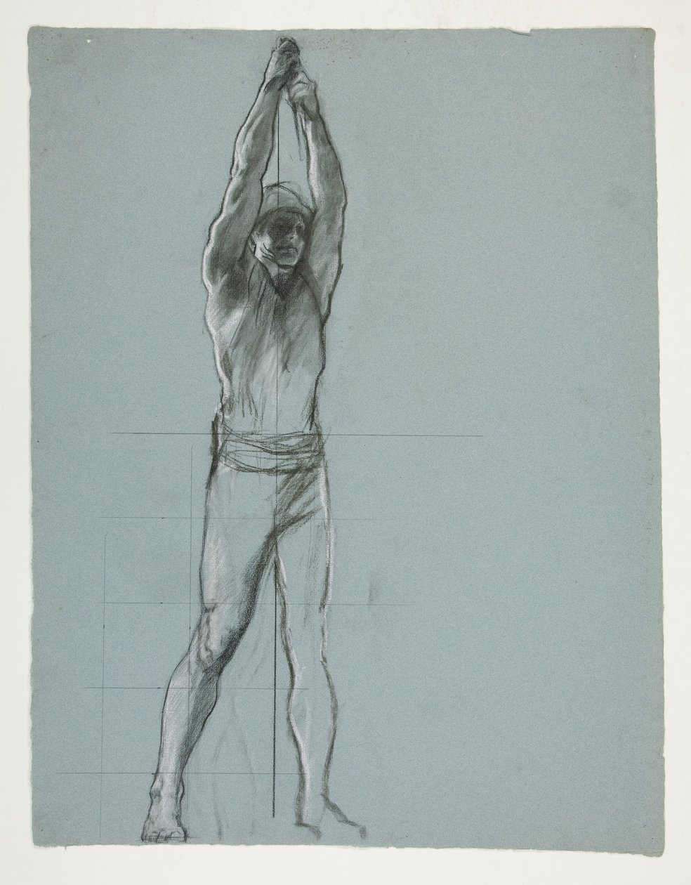 Figurstudie for The Spirit of Vulcan, Genius of the Workers in Iron and Steel, capitol rotunda, Harrisburg, Pennsylvania af Edwin Austin Abbey