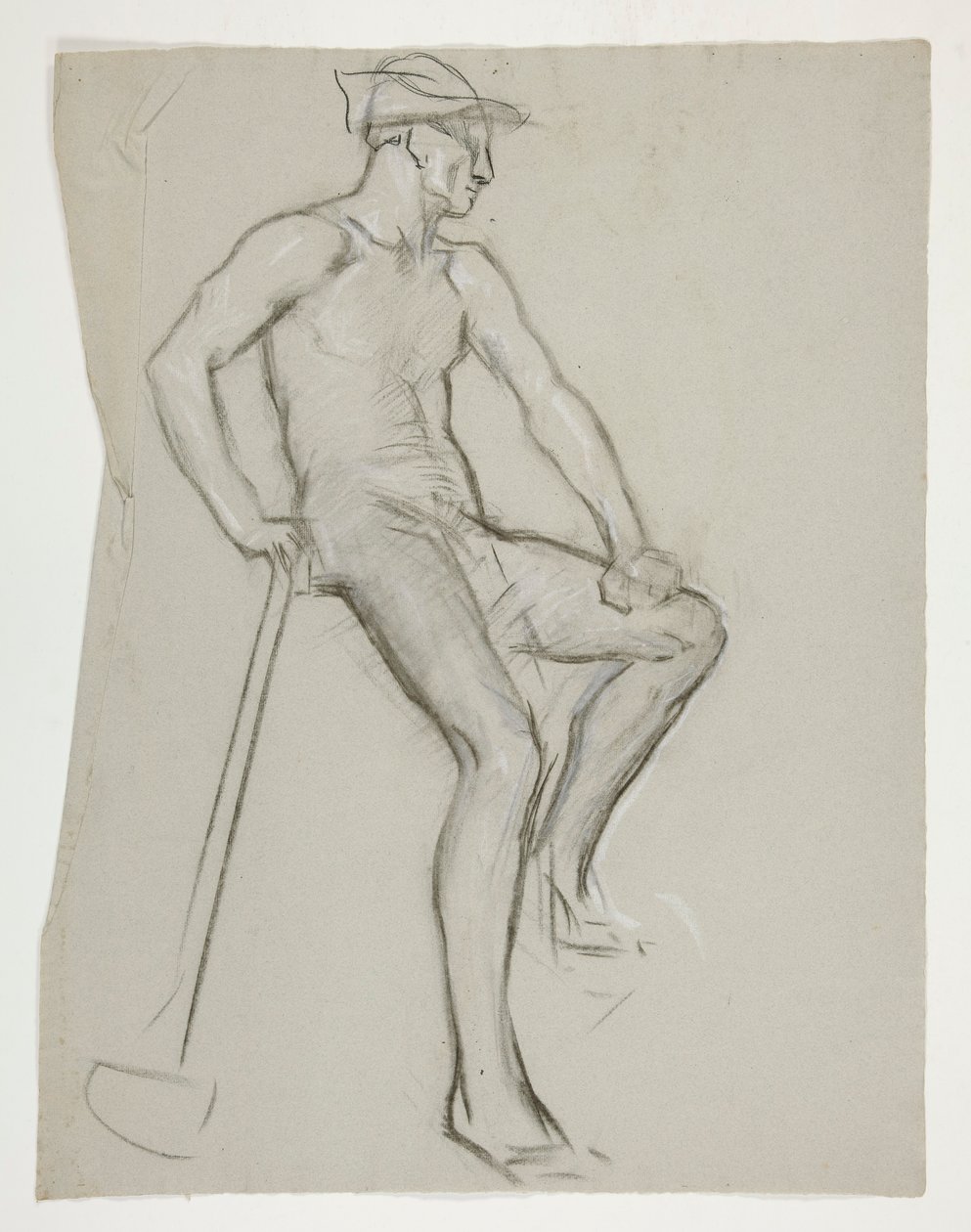 Figurstudie for The Spirit of Vulcan, Genius of the Workers in Iron and Steel, capitol rotunda, Harrisburg, Pennsylvania af Edwin Austin Abbey
