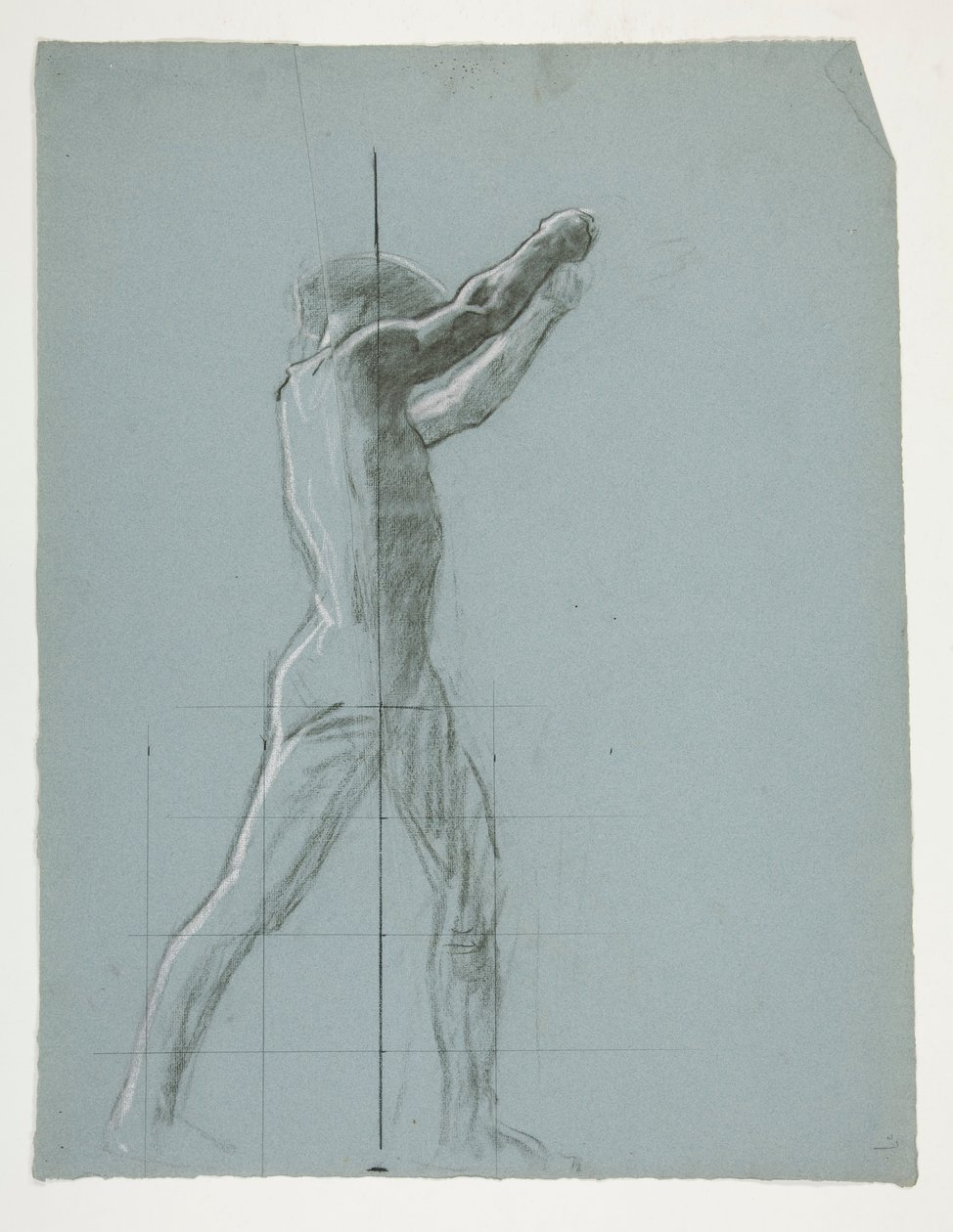 Figurstudie for The Spirit of Vulcan, Genius of the Workers in Iron and Steel, capitol rotunda, Harrisburg, Pennsylvania af Edwin Austin Abbey