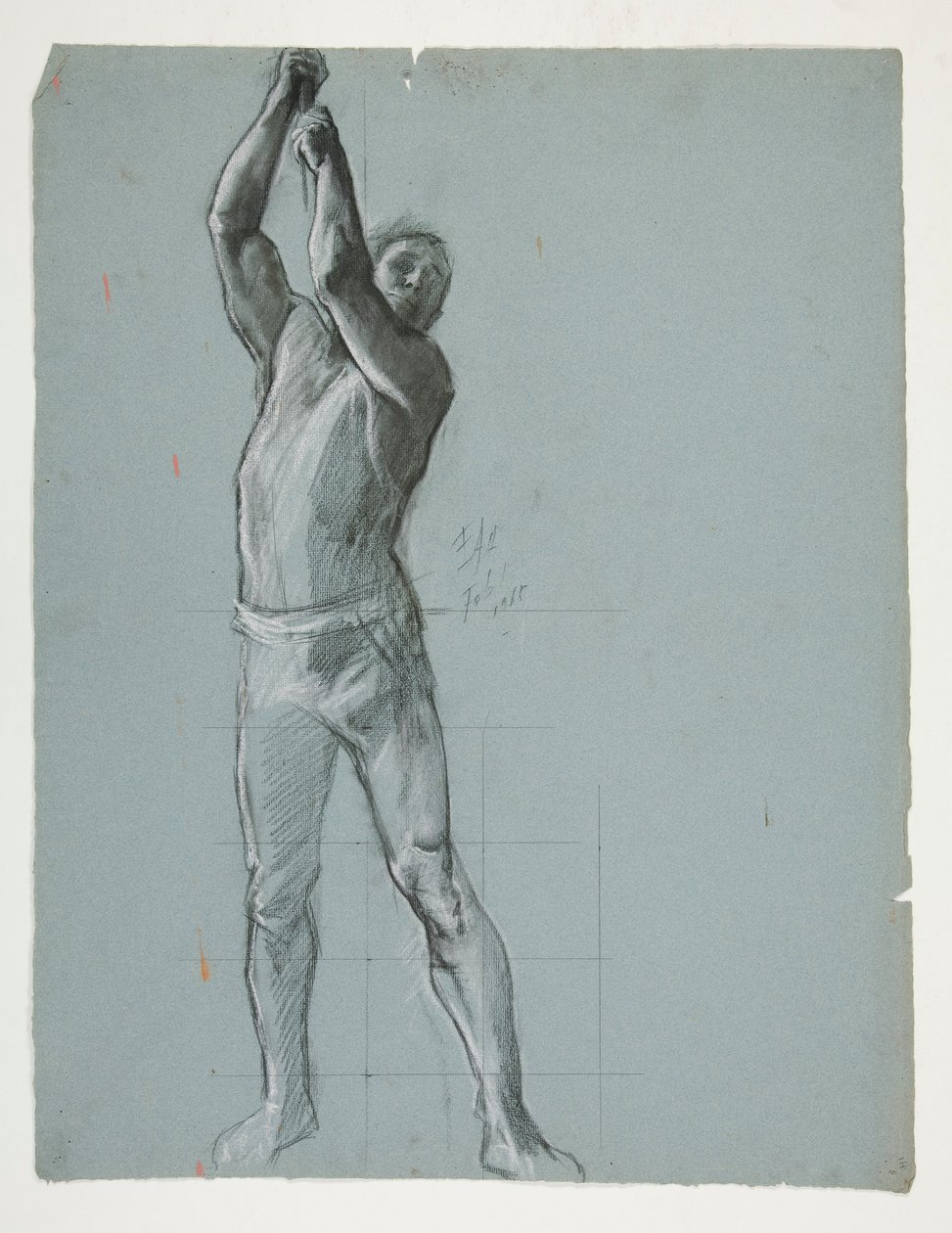 Figurstudie for The Spirit of Vulcan, Genius of the Workers in Iron and Steel, capitol rotunda, Harrisburg, Pennsylvania af Edwin Austin Abbey