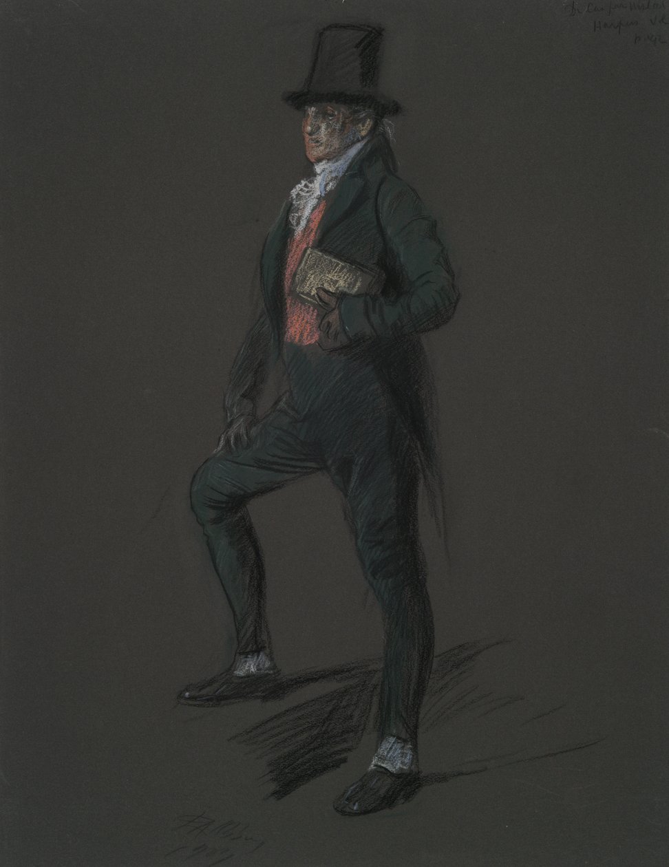 Figurstudie for figur af Dr. Casper Wistal i af Edwin Austin Abbey