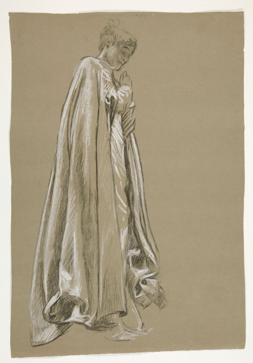 Figurstudie for Galahads barndom(?), fra The Quest of the Holy Grail (en serie på 15 malerier til Boston Public Library, færdiggjort i 1901) af Edwin Austin Abbey