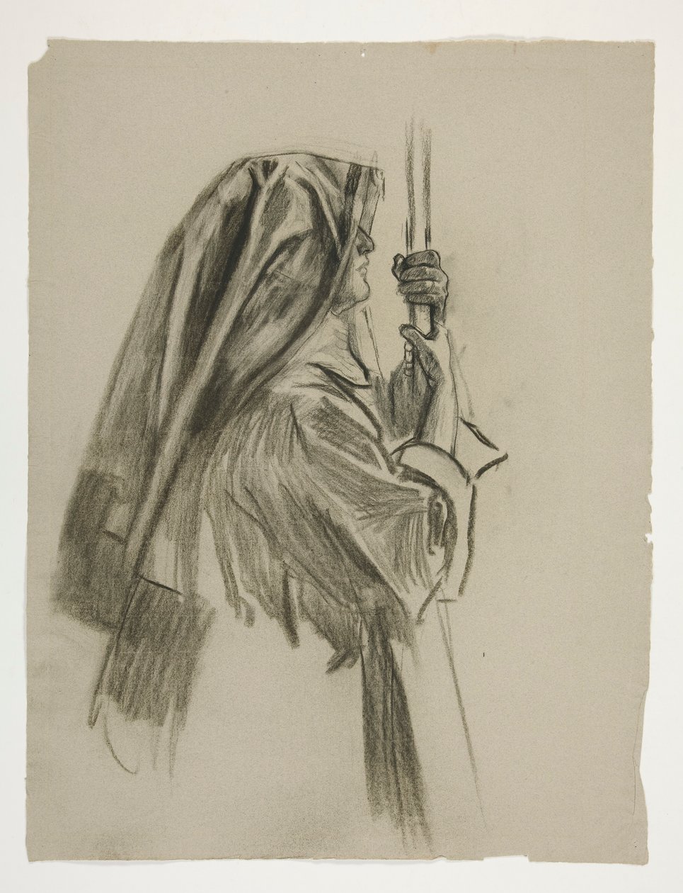 Figurstudie til ridderordenen af Sir Galahad, fra The Quest of the Holy Grail (en serie på 15 malerier til Boston Public Library, afsluttet i 1901) af Edwin Austin Abbey