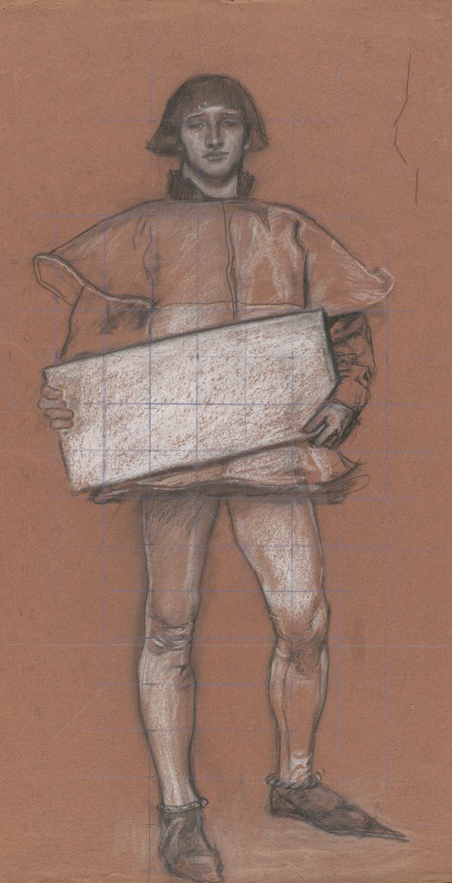 Figurstudie, mand i middelalderdragt. af Edwin Austin Abbey