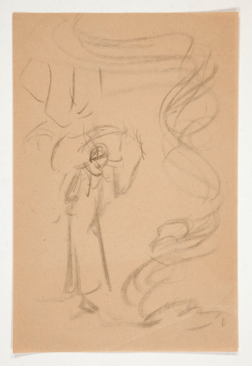 Figurstudie, muligvis for Prospero i af Edwin Austin Abbey