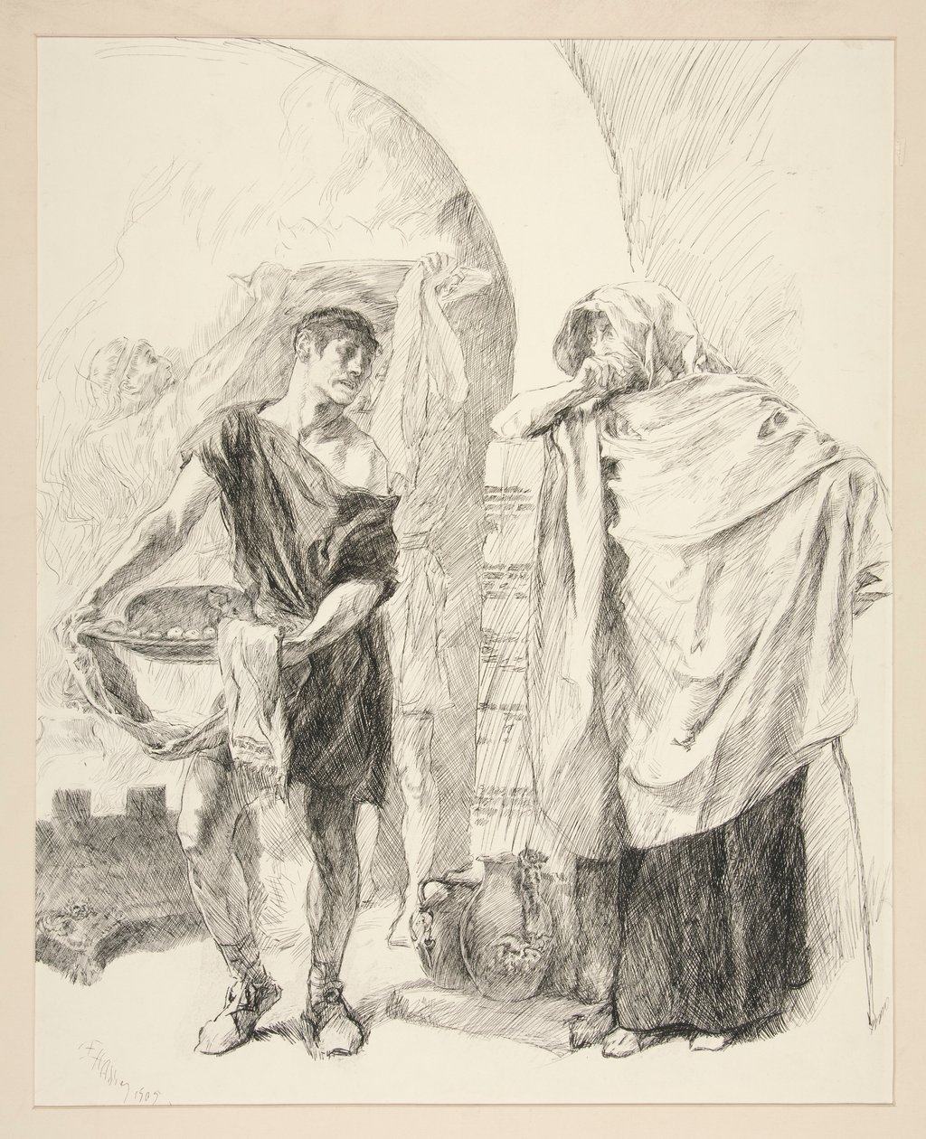 First Servingman: af Edwin Austin Abbey