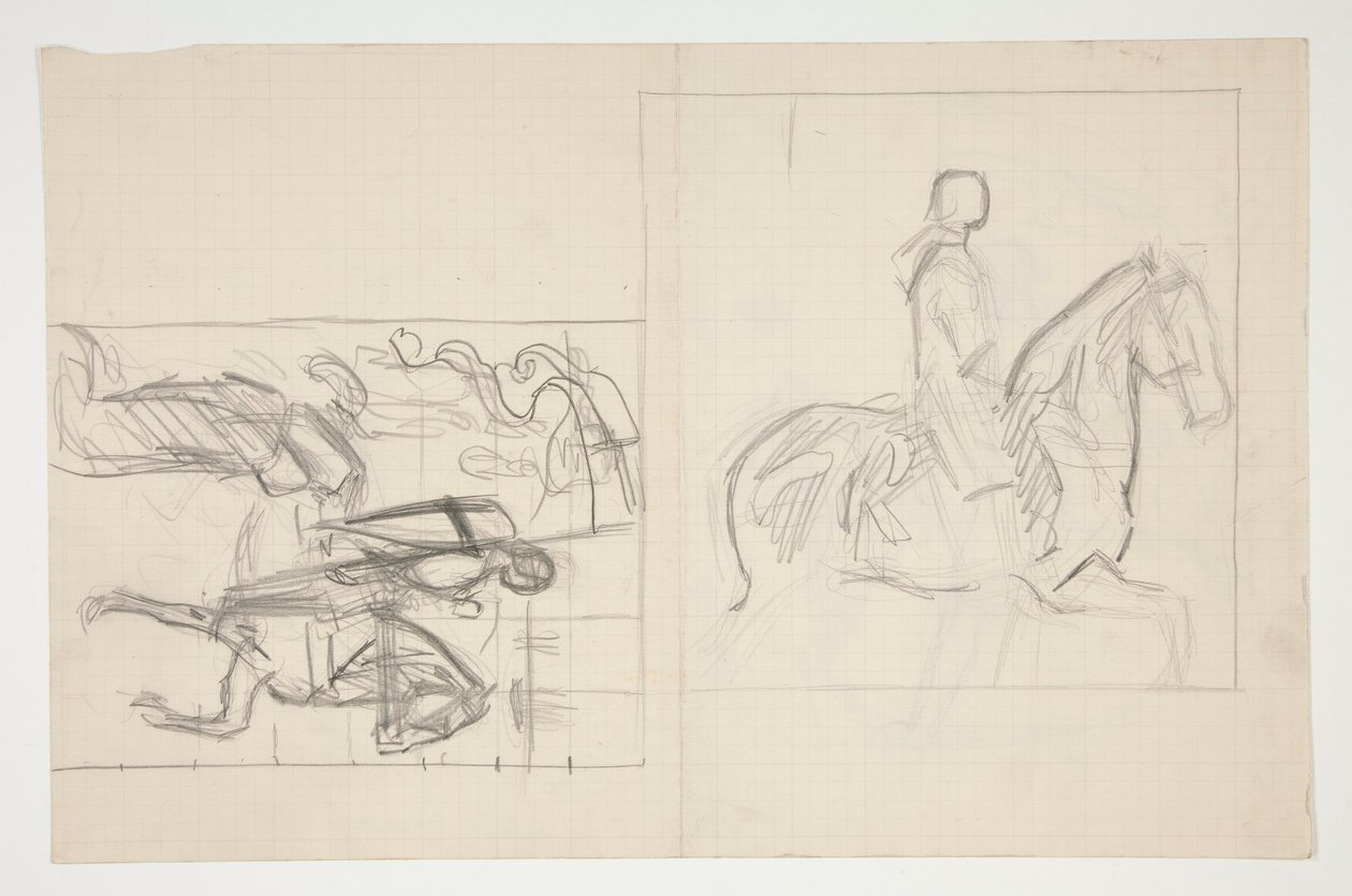 Galahad Departs, studie for The Quest of the Holy Grail (serie på femten malerier til Boston Public Library, afsluttet i 1901) af Edwin Austin Abbey