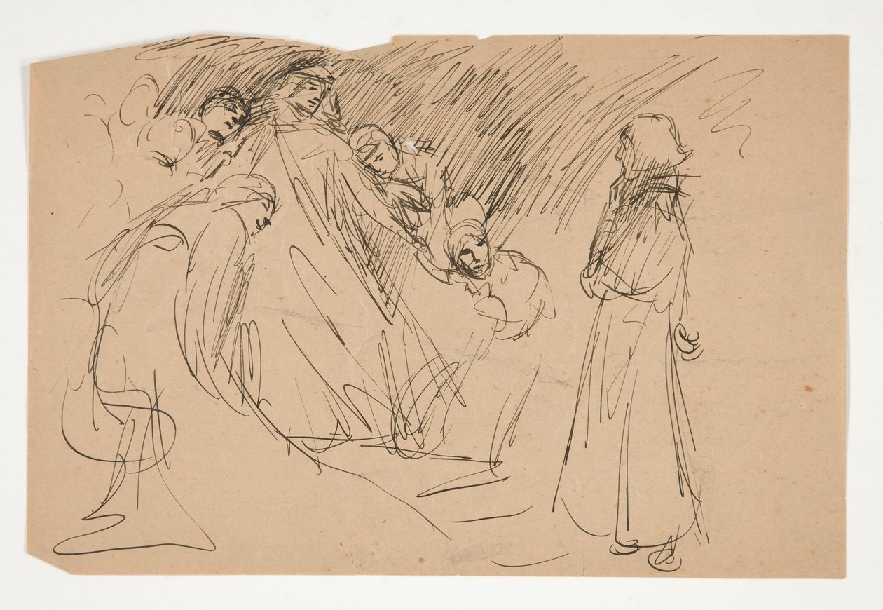 Galahad and the Captive Virtues, studie for The Quest of the Holy Grail (serie på femten malerier til Boston Public Library, afsluttet i 1901) af Edwin Austin Abbey