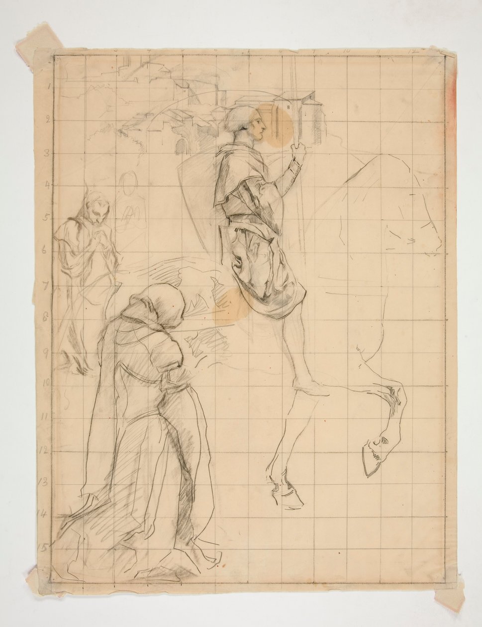 Galahad til hest: studer til af Edwin Austin Abbey