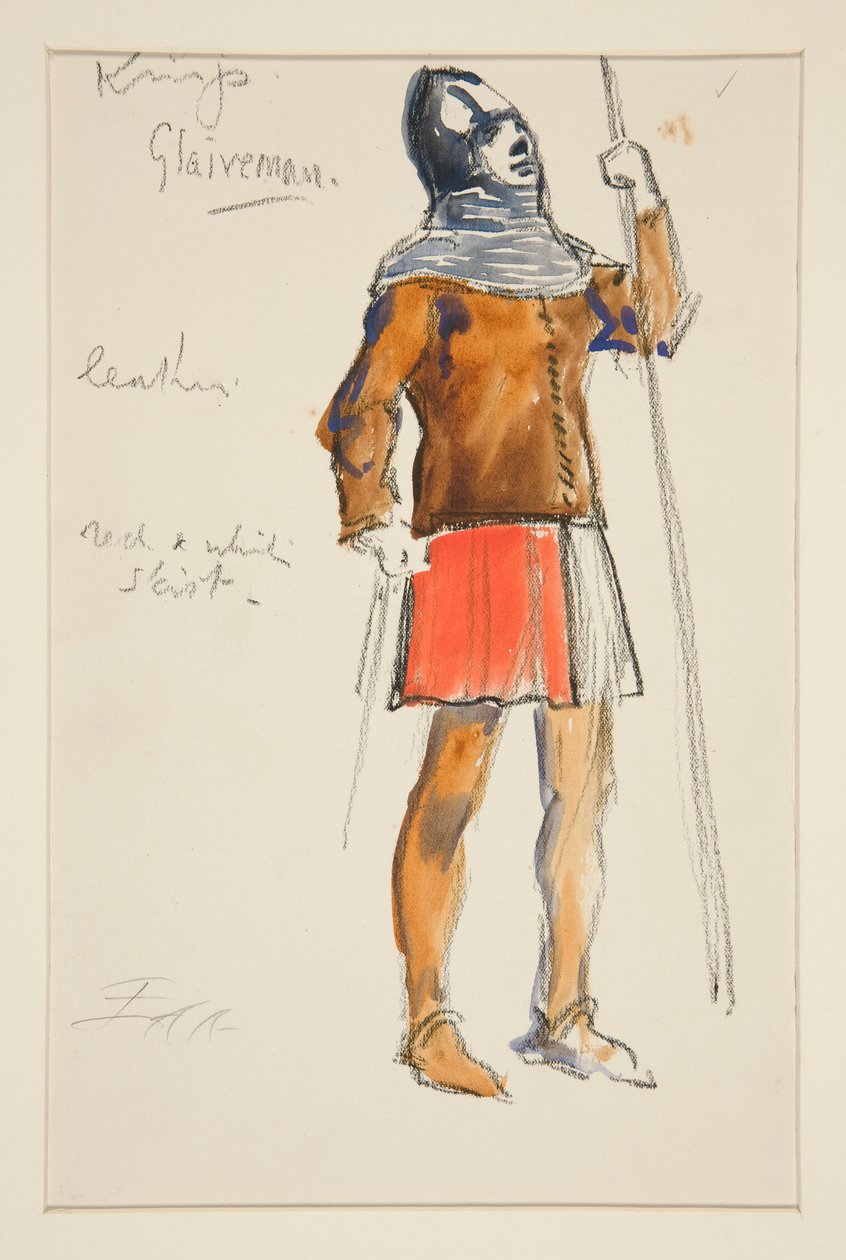 Glaiveman, kostumeskitse til Henry Irving af Edwin Austin Abbey
