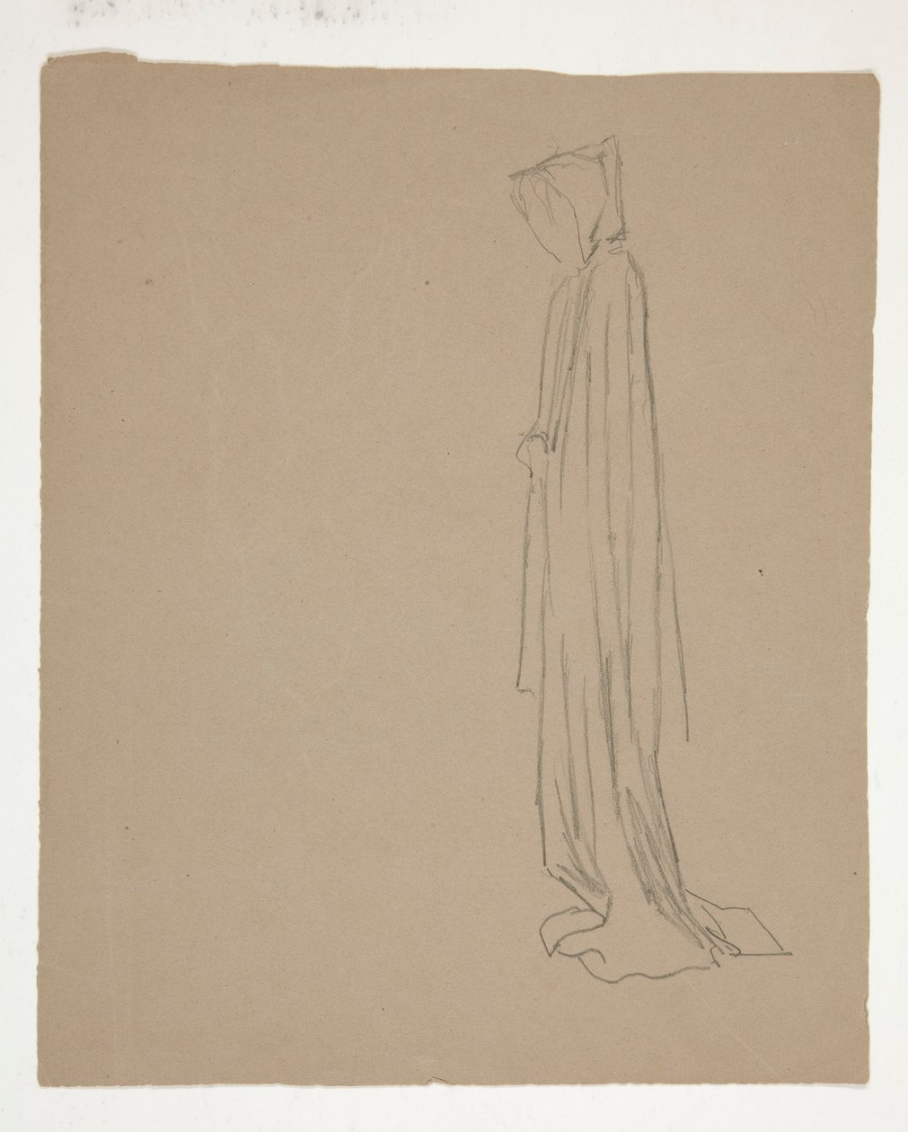 Hættefigur (recto); Studie af en mandsfigur (verso) af Edwin Austin Abbey