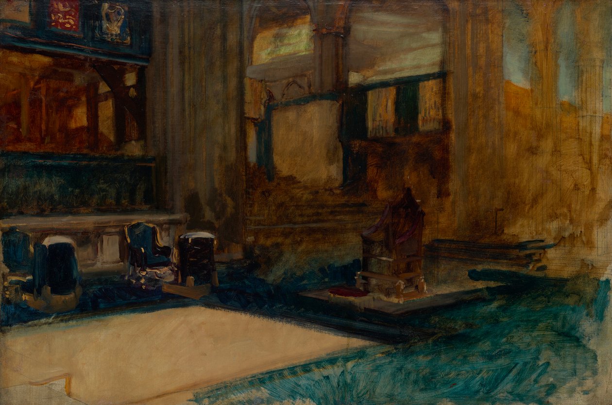 Interiørstudie af Westminster Abbey, til kroningen af kong Edward VII af Edwin Austin Abbey