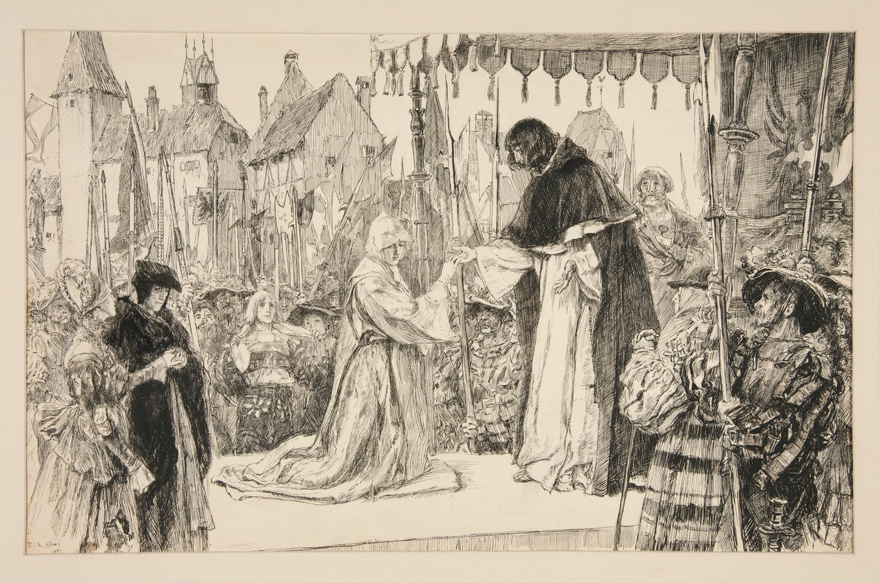 Isabella og hertugen - V. akt, scene I, mål for mål af Edwin Austin Abbey