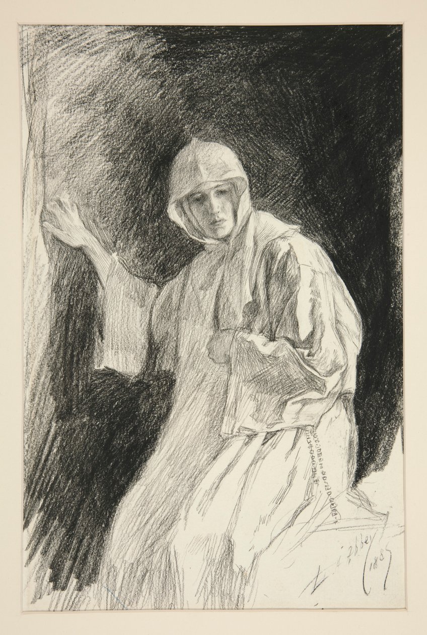 Isabella ved Nonneklostret - Akt I, Scene V, Mål for Foranstaltning af Edwin Austin Abbey