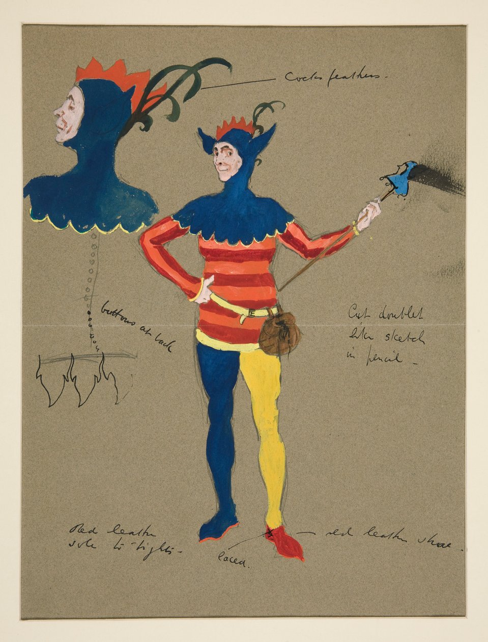 Jester, kostumeskitse til Henry Irving af Edwin Austin Abbey