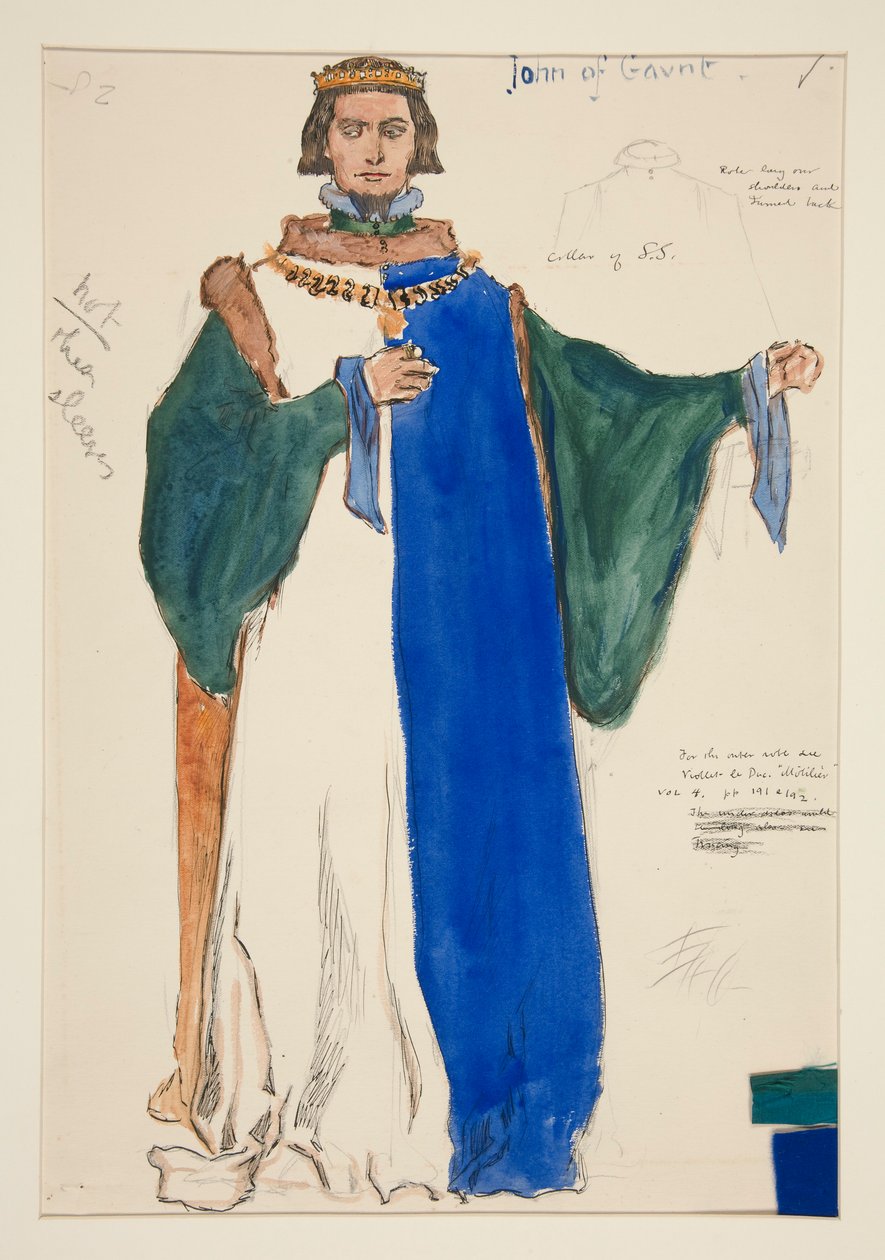 John of Gaunt, kostumeskitse til Henry Irving af Edwin Austin Abbey