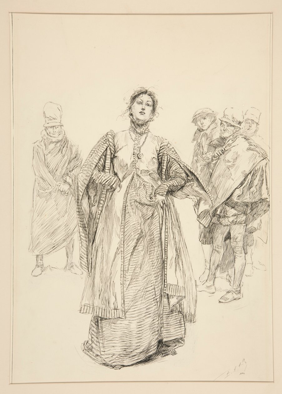 Katharina, illustration til 1. akt, scene i, Taming of the Shrew af Edwin Austin Abbey