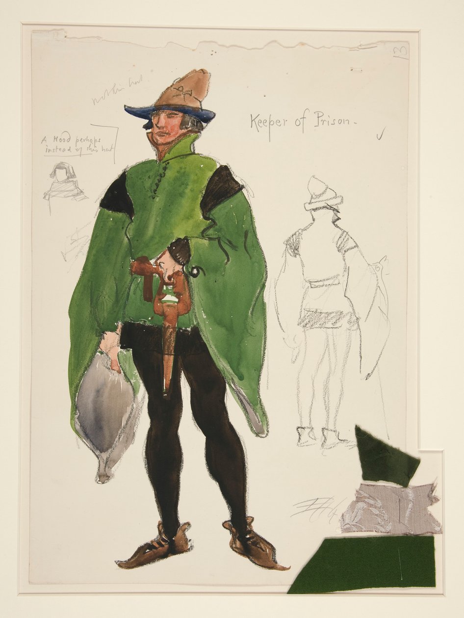 Keeper of Prison, kostumeskitse til Henry Irving af Edwin Austin Abbey