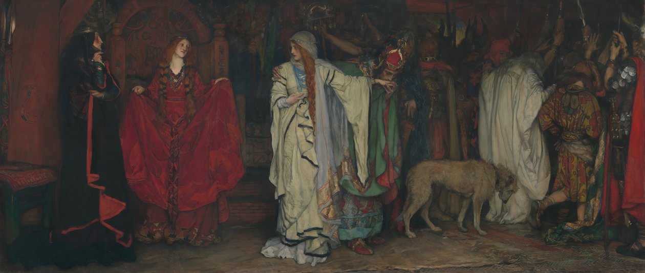 Kong Lear, første akt, scene I, 1898. af Edwin Austin Abbey