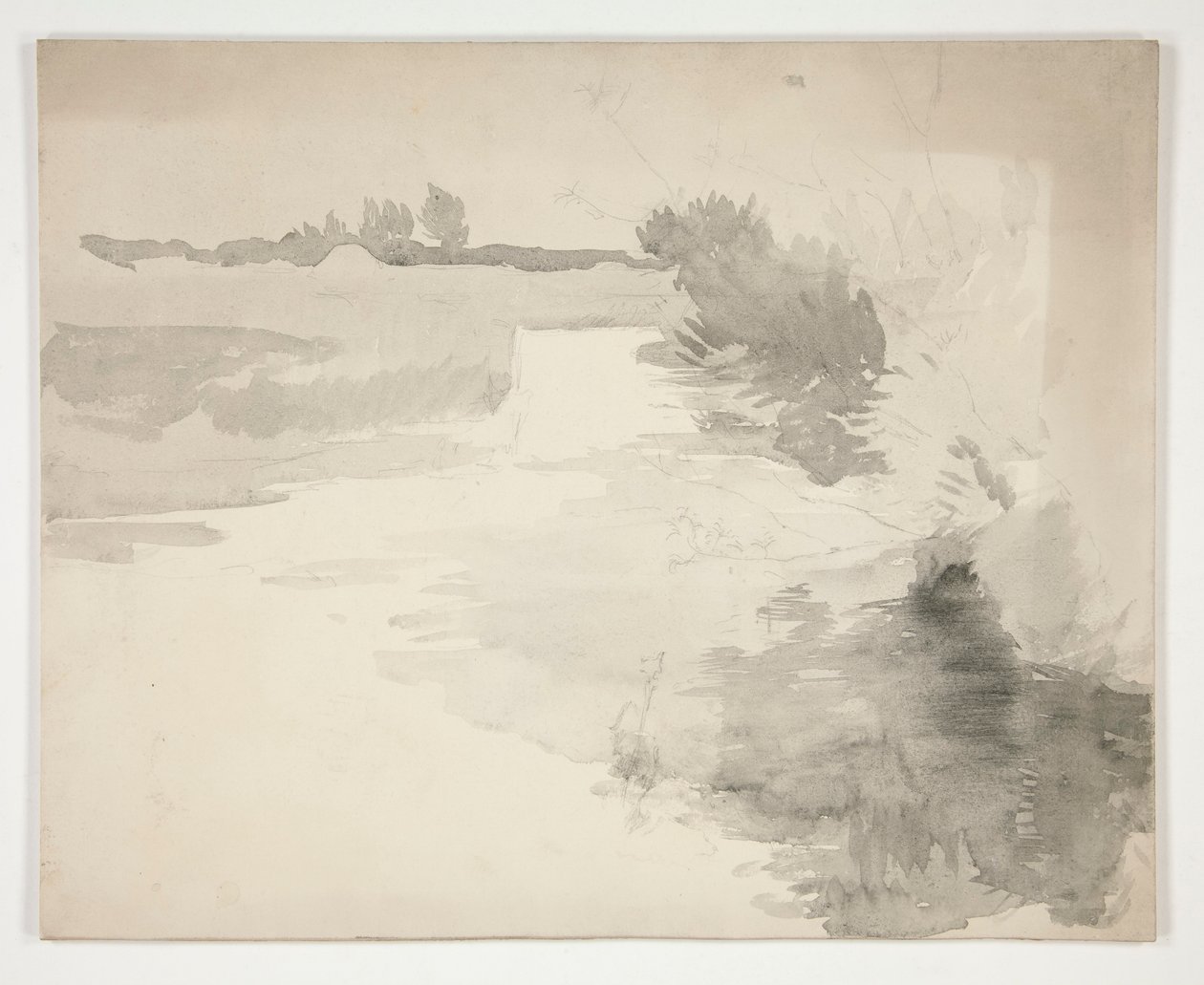 Landskab ved en flod af Edwin Austin Abbey