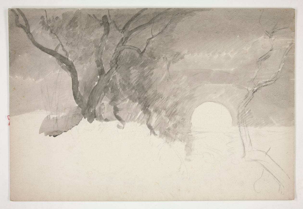 Landskab ved en flodbred af Edwin Austin Abbey