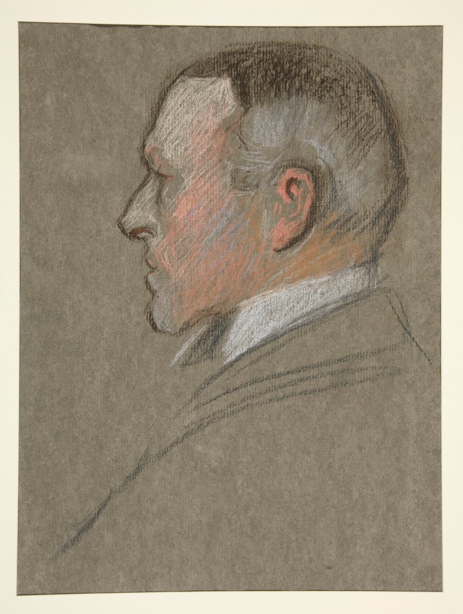 Venstre profil leder af mand, for kroning af Edward. VII af Edwin Austin Abbey