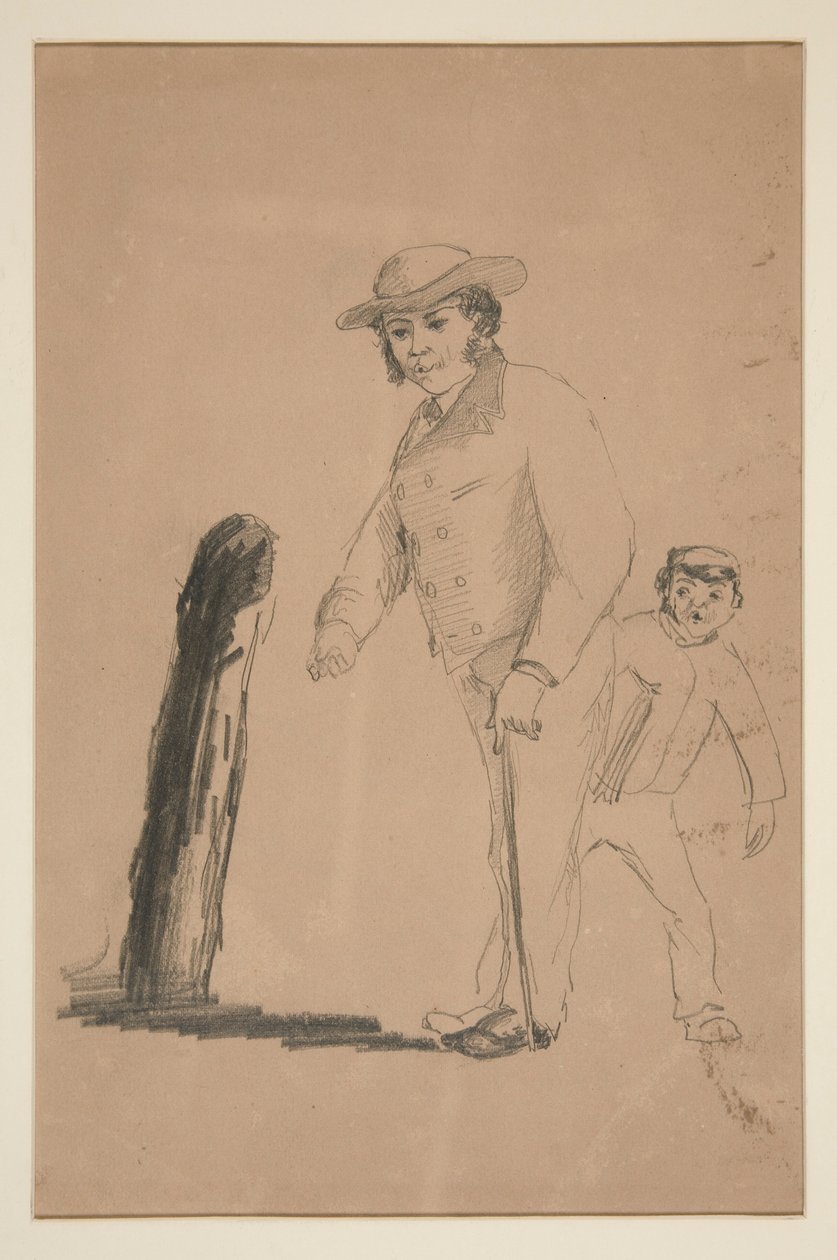 Mand og dreng (rekto); Hoveder og figurer af kinesere (verso) af Edwin Austin Abbey