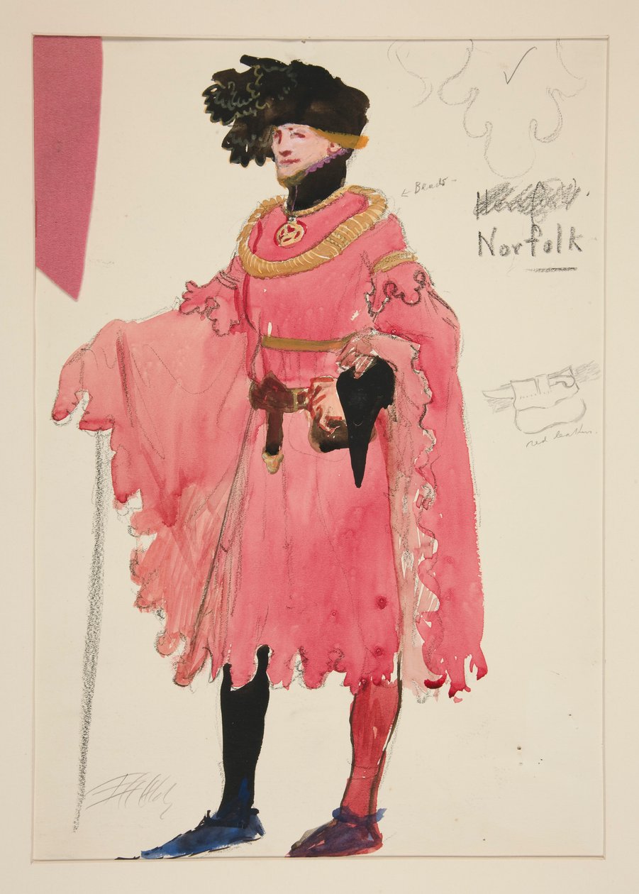 Norfolk, kostumeskitse til Henry Irving af Edwin Austin Abbey