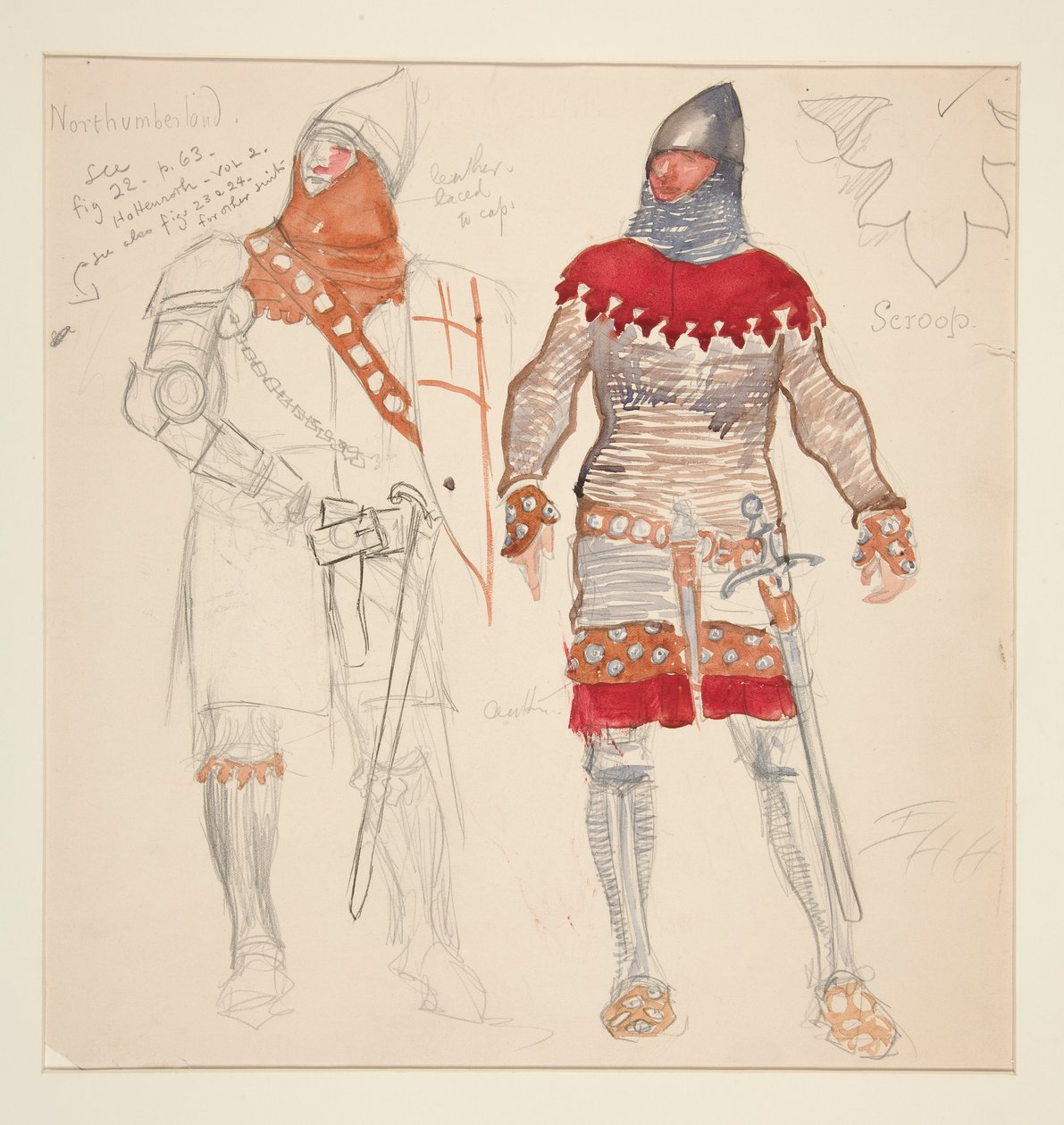 Northumberland Men, kostumeskitse til Henry Irving af Edwin Austin Abbey