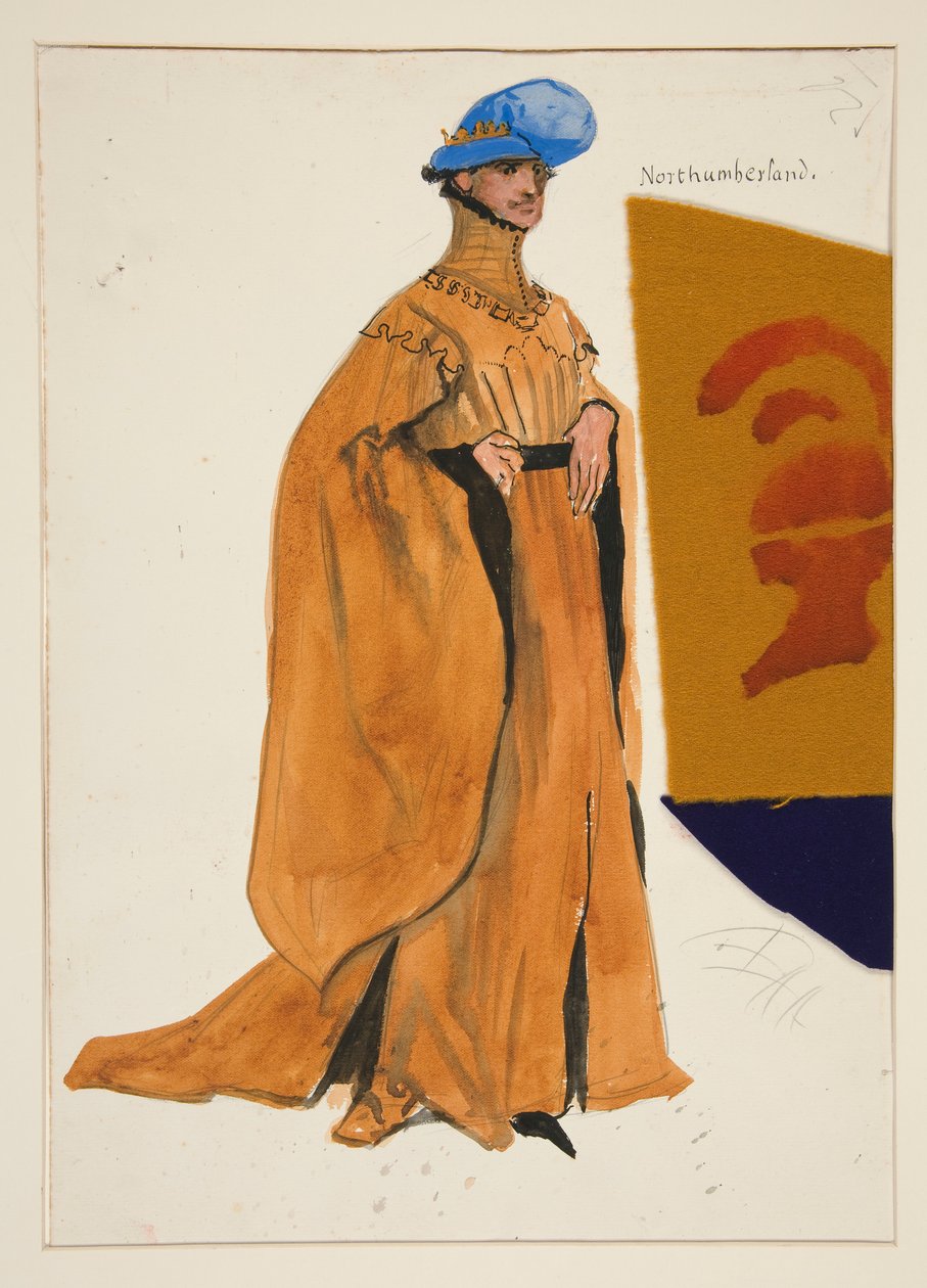 Northumberland, kostumeskitse til Henry Irving af Edwin Austin Abbey